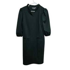 Sharagano Green Puff Sleeve Shift Dress Size 6 Workwear